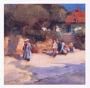 De speelse kinderen net vrijgelaten van school door William Lee Hankey