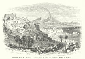 Napels, vanaf de Vomero (gravure)