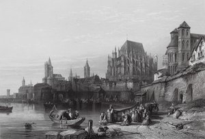 De stad Keulen, aan de Rijn (gravure) door William Leighton (after) Leitch