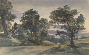 Een parklandschap bij schemering, ca. 1879 door William Leighton Leitch