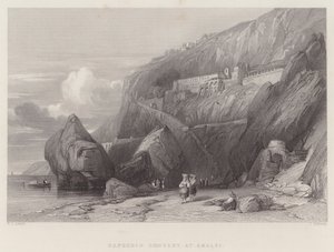 Kapucijnenklooster in Amalfi (gravure) door William Leighton Leitch