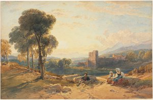 Landschap, Italië, 1872 door William Leighton Leitch