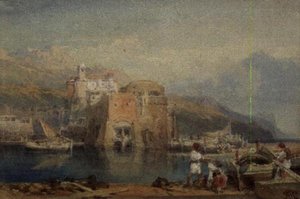 Siciliaanse havenscène door William Leighton Leitch