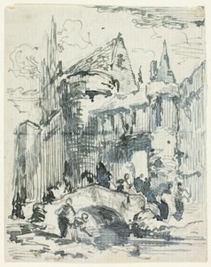 Stadsbrug en Poort door William Leighton Leitch