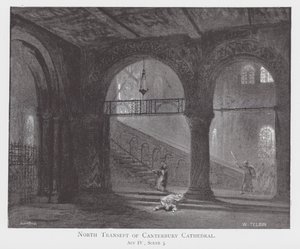 Noordtransept van de Kathedraal van Canterbury door William Lewis (after) Telbin