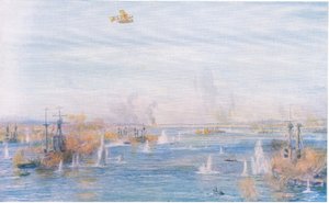 Bombarderen van de Narrows, 18 maart 1915, uit Cassells History of the British People gepubliceerd door de Waverley Book Company Limited, ca. 1940