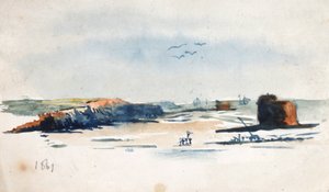 Kijkend naar het Westen vanaf Wimereux door William Lionel Wyllie