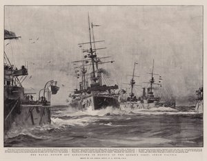 De Marine Review bij Kingstown ter Ere van het Bezoek van de Koningin, Stoomtactieken door William Lionel Wyllie