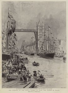 De Opening van de Tower Bridge door ZKH de Prins van Wales door William Lionel Wyllie
