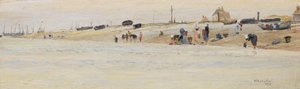 Wasvrouwen op een strand, 1873 door William Lionel Wyllie