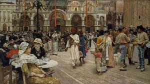 Het Piazza di San Marco, Venetië, 1883