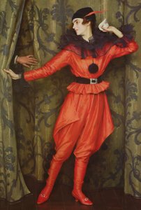 De dochter van de kunstenaar Mary als een Pierrot door William Logsdail