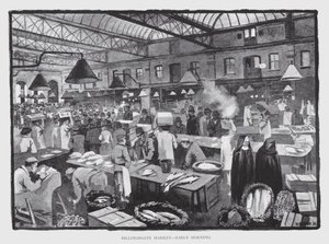 Billingsgate Markt, Vroege Ochtend door William Luker