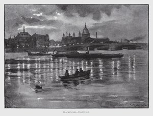 Blackfriars, Nachtval door William Luker
