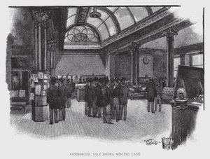 Commerciële verkoopkamers, Mincing Lane door William Luker
