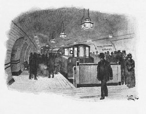 Elektrisch treinstation City en South London, King William Street, 1891 door William Luker