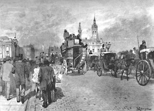London Bridge - Oversteken, 1891 door William Luker