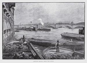 London Bridge voor de Rivier door William Luker