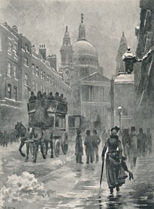 Ludgate Hill op een winterochtend, 1891 door William Luker
