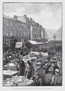 Middlesex Street, voorheen Petticoat Lane, op een zondagochtend