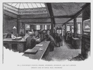 No 5 Fenchurch Avenue, Kantoren van Messrs Anderson, Anderson, en Co, Orient Line of Royal Mail Steamers