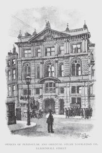 Kantoren van Peninsular and Oriental Steam Navigation Co, Leadenhall Street door William Luker