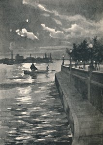 Westminster vanaf Blackfriars Bridge - Nacht, 1891 door William Luker