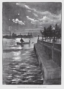 Westminster vanaf Blackfriars Bridge, Nacht door William Luker