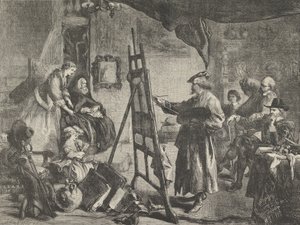 Rembrandts Studio, een schilderij..., 14 november 1861 door William Luson Thomas