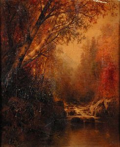 Interieur landschap door William M. Hart