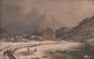 Winterscène door William Malbon