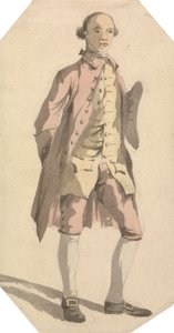 Volledige lengte man met driekantige hoed onder linkerarm door William Marlow