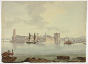 Haven voor versterkte stad door William Marlow