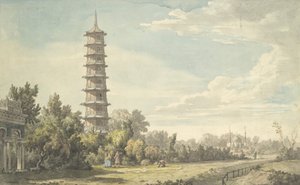 Uitzicht op de Wildernis bij Kew, 1763 door William Marlow
