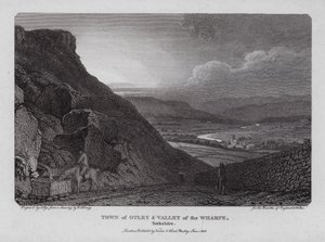 Stad Otley en Vallei van de Wharfe, Yorkshire (gravure)