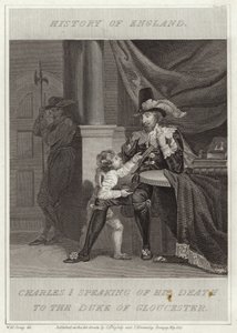 Karel I spreekt over zijn dood met de hertog van Gloucester door William Marshall Craig