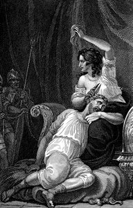 Delilah knipt Samsons haar af, waardoor hij zijn kracht verliest, 1820