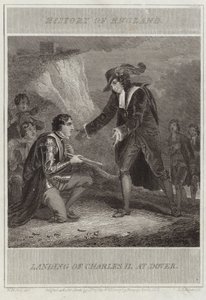 Landing van Karel II in Dover door William Marshall Craig
