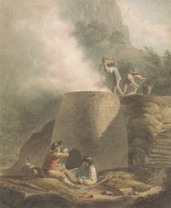 Landschap met kalkoven en arbeiders door William Marshall Craig