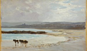 Strand bij eb: avond door William Matthew Hale