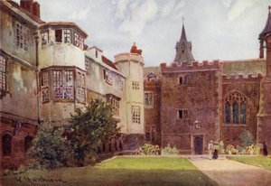 Een oude binnenplaats in Queens College