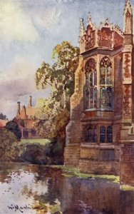 Het Bibliotheekraam, St Johns College, vanaf de Brug der Zuchten