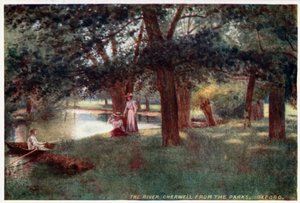 De rivier de Cherwell, vanaf de parken, Oxford