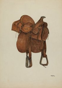 Leren zadel, ca. 1940 door William McAuley