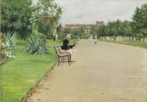 Een Stadspark, ca. 1887 door William Merritt Chase