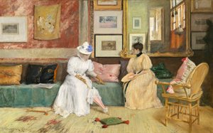 Een Vriendelijke Oproep door William Merritt Chase