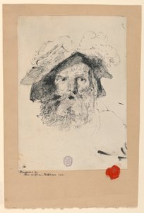 Tekening, Hoofd van een man met baard, 1872-78 door William Merritt Chase