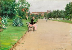 Een stadspark door William Merritt Chase