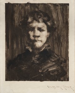 Hoofd van een jongen door William Merritt Chase