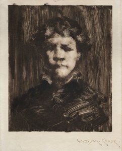 Hoofd van een jongen door William Merritt Chase